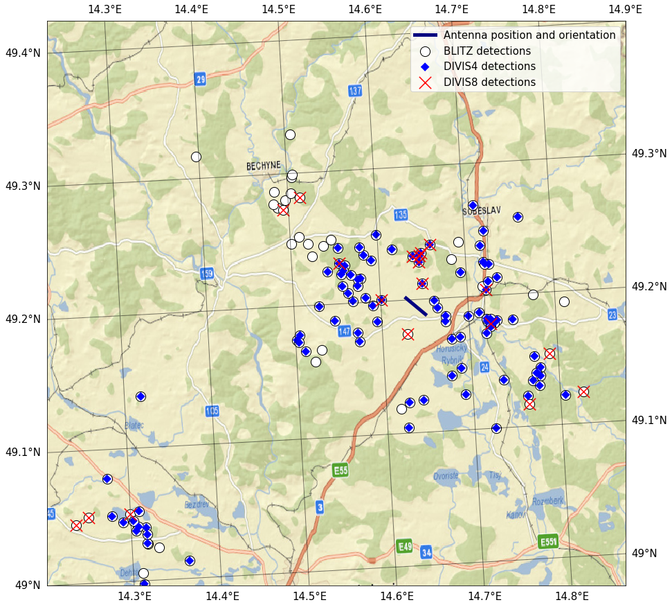 Map of detection coincidences